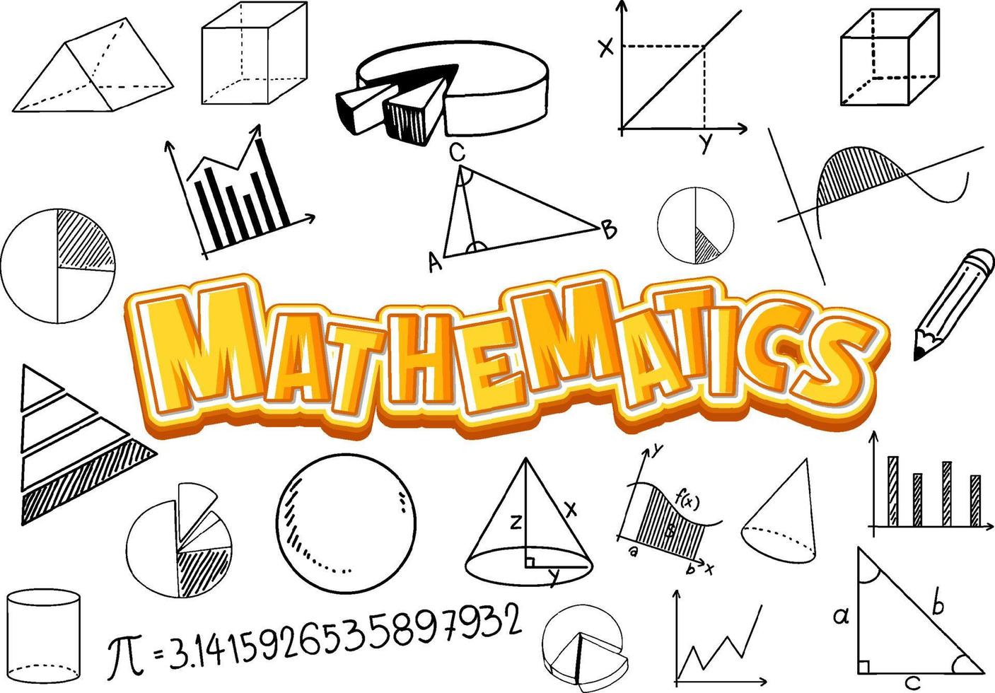 Mathematics font icon with formula vector