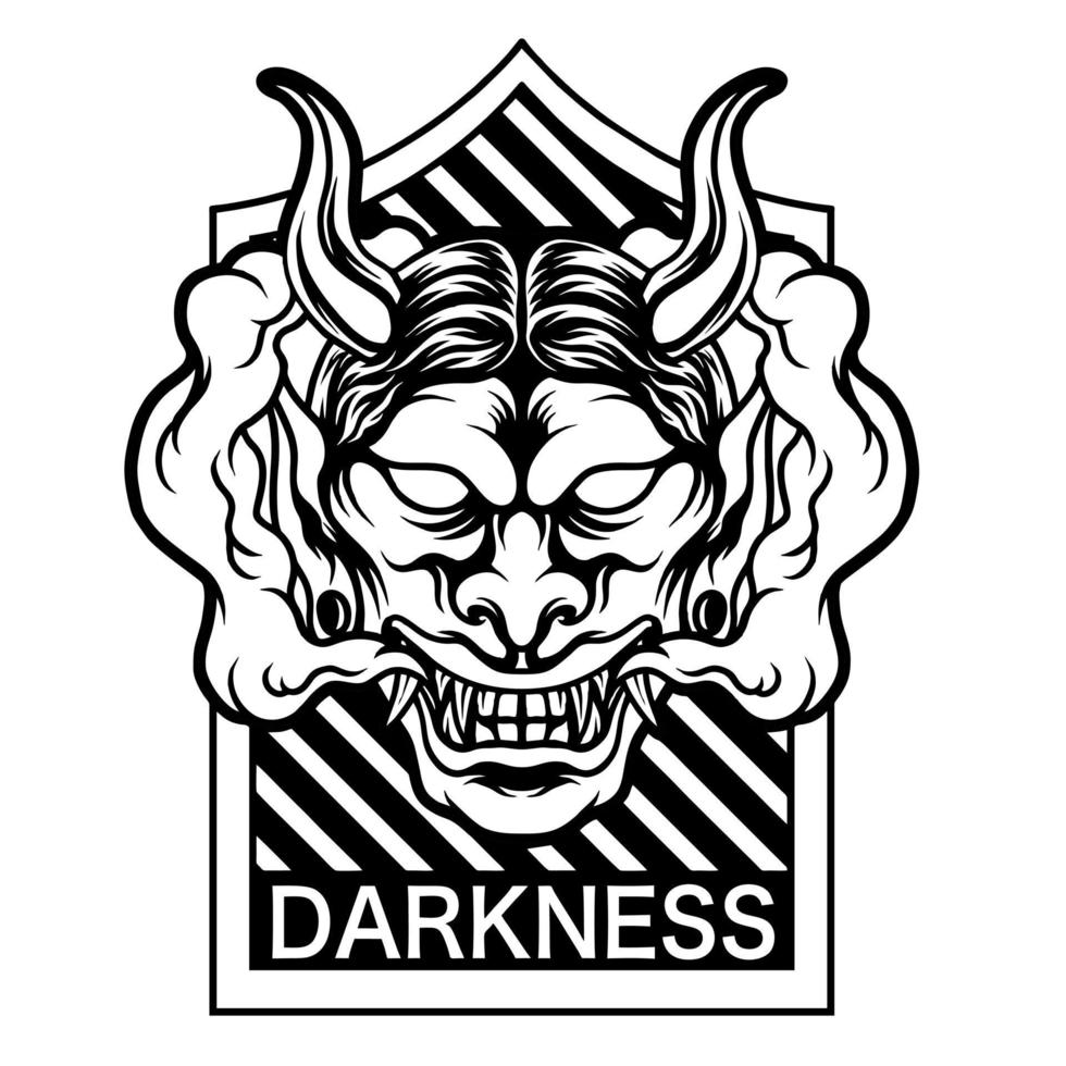 Darkness On Mask Silhouette vector