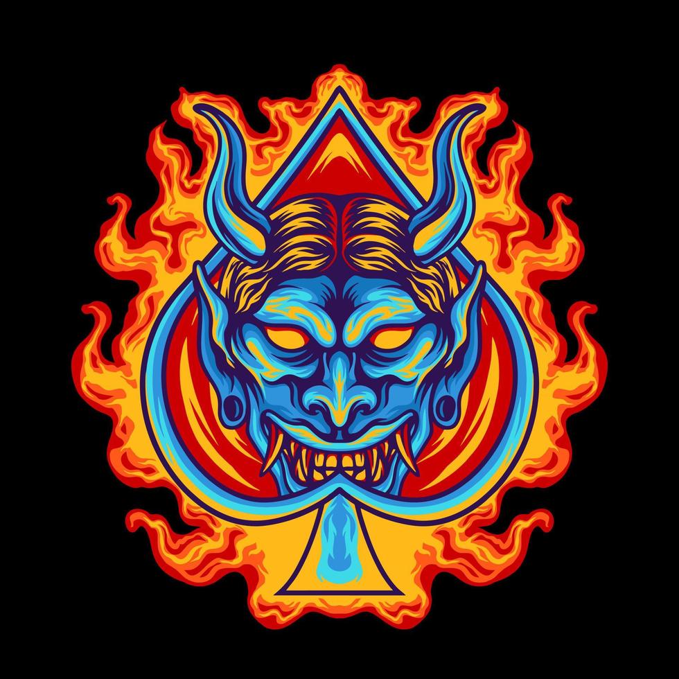 Ace On Mask With Fire vector