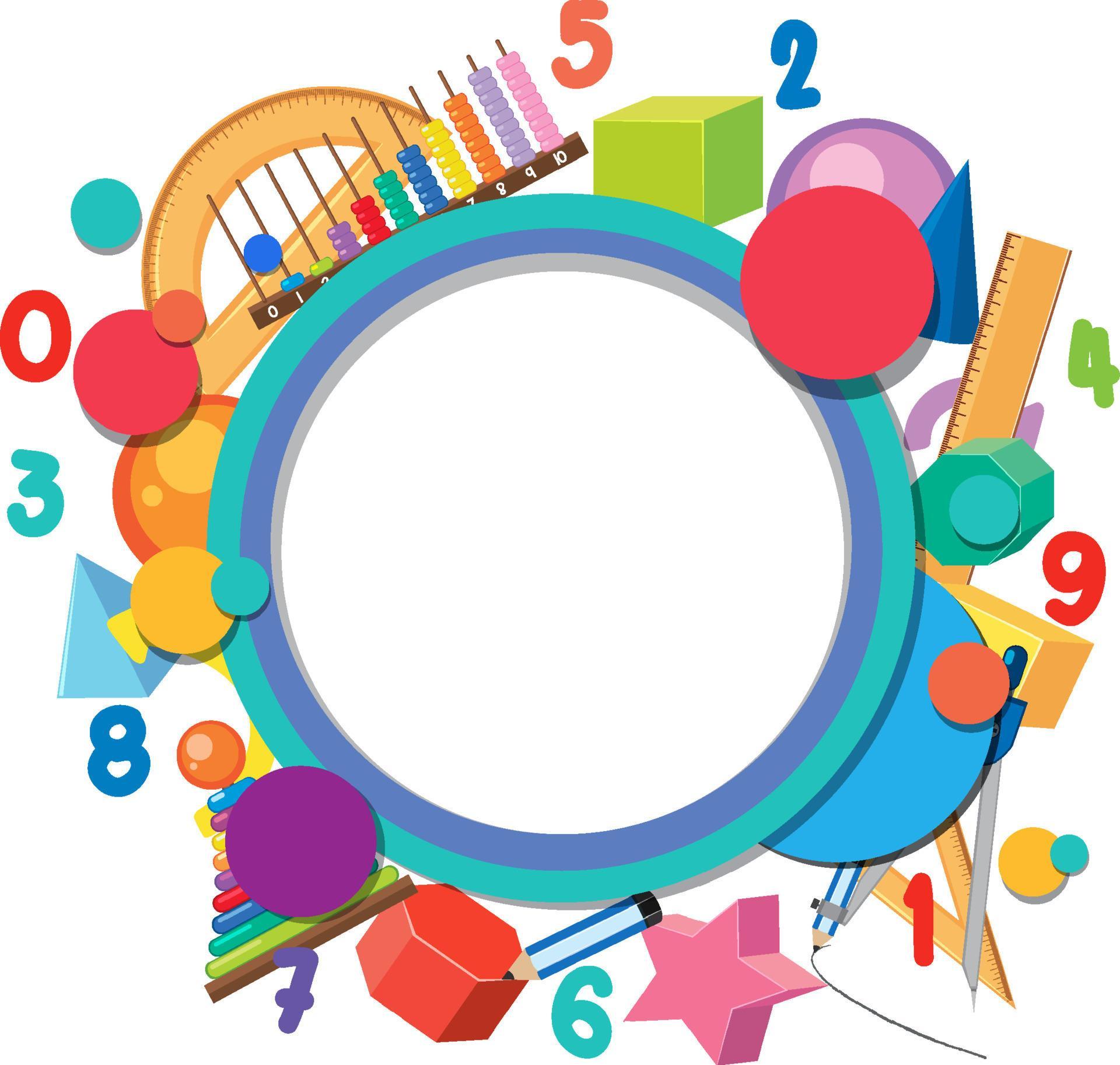 Blank math template with math tools and elements 3489621 Vector Art at