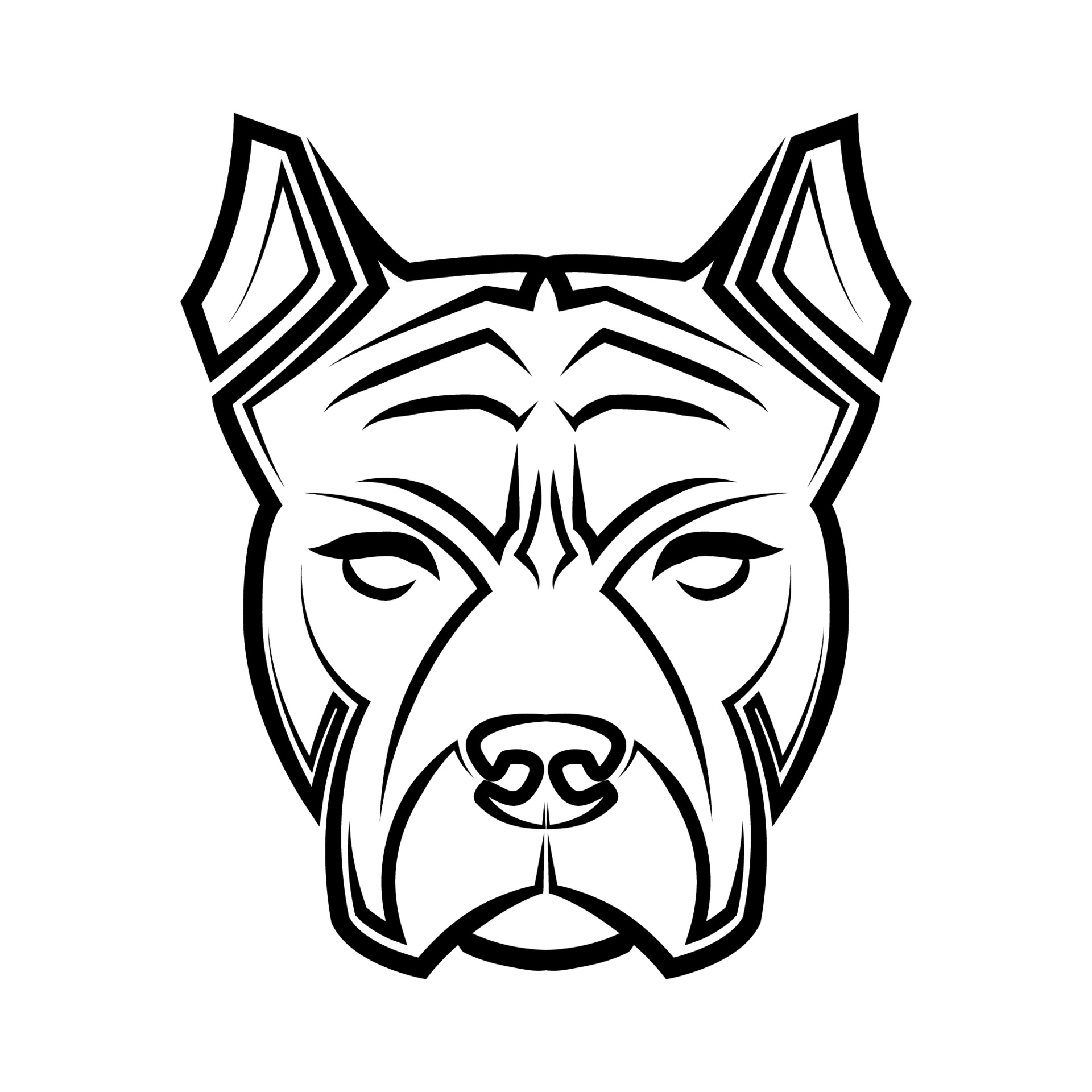 arte lineal en blanco y negro de la cabeza de un perro pitbull. buen uso de  símbolo, mascota, icono, avatar, tatuaje, diseño de camiseta, logotipo o  cualquier diseño 3489786 Vector en Vecteezy