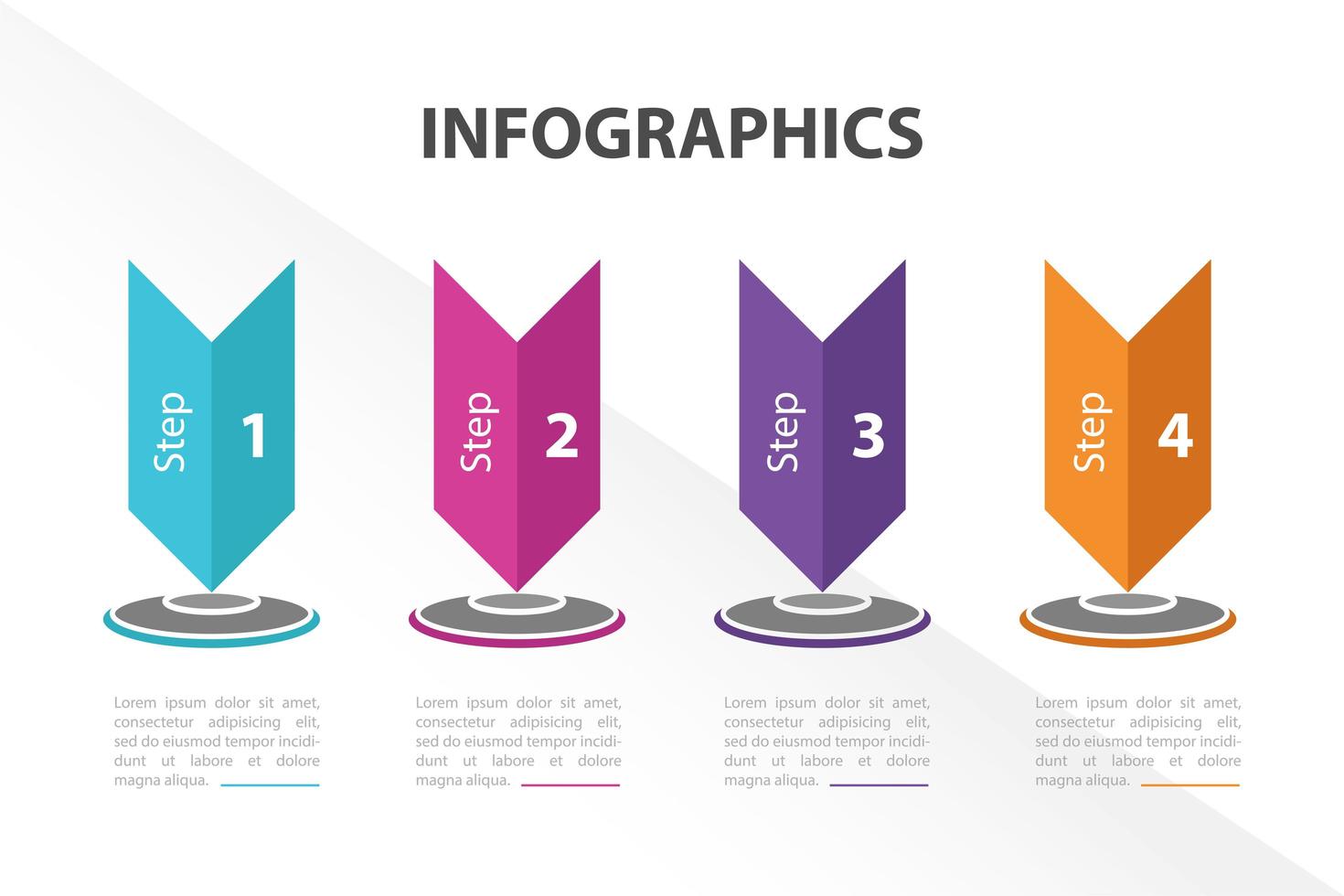 step infographic arrow process for presentation vector