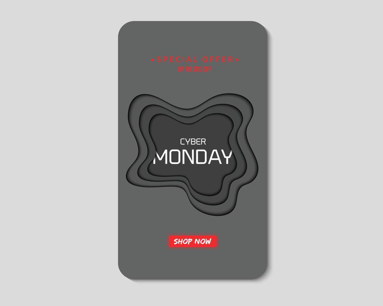 Cyber Monday Special Offer Phone Paper vector