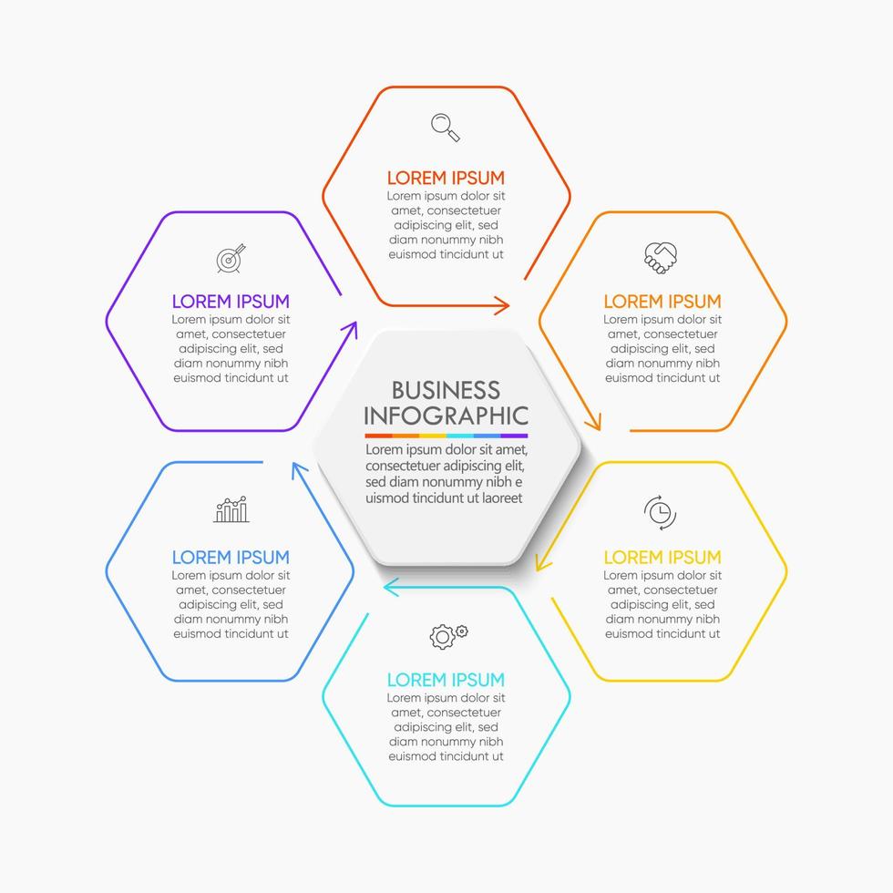 Business cycle infographic background template vector