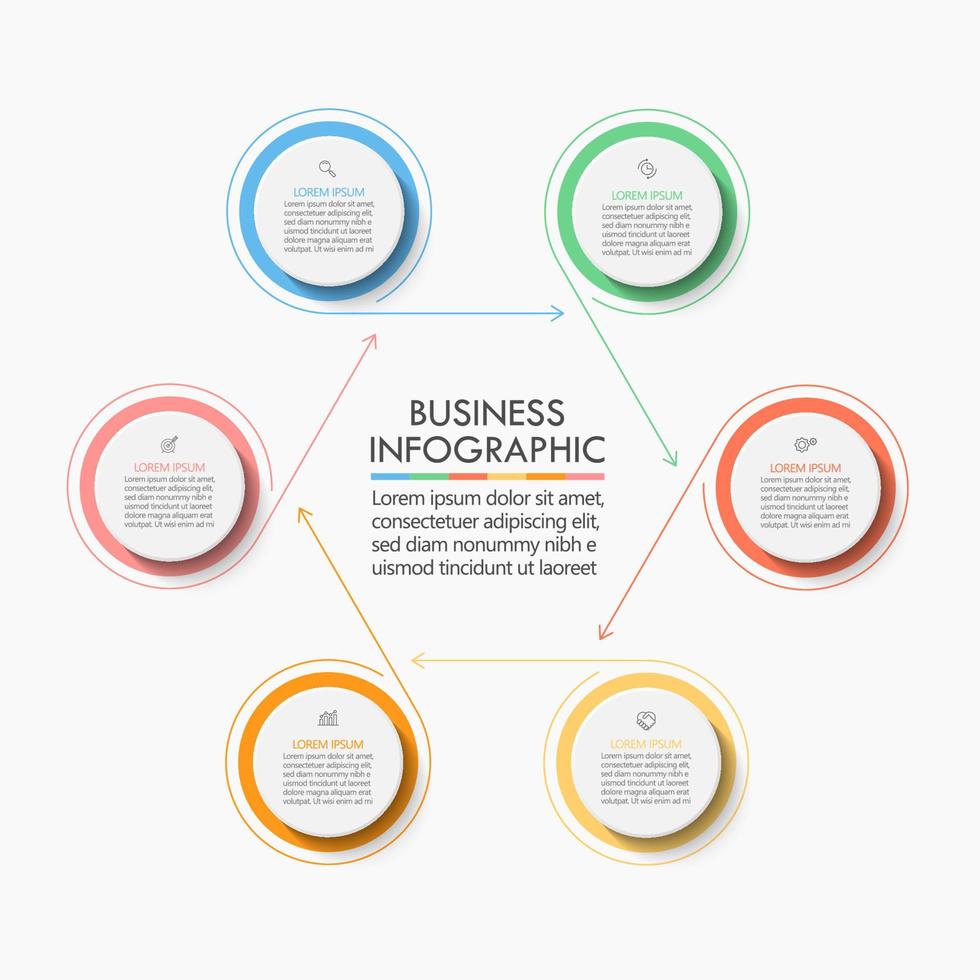 Business cycle infographic background template vector