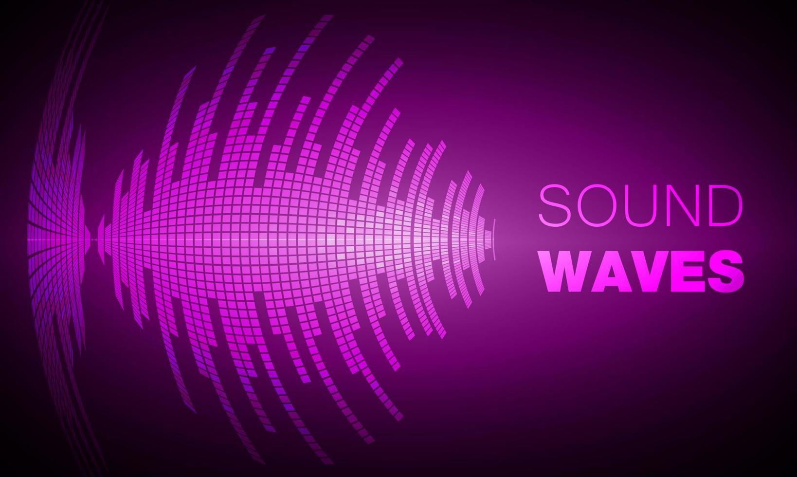 Sound waves oscillating dark light vector