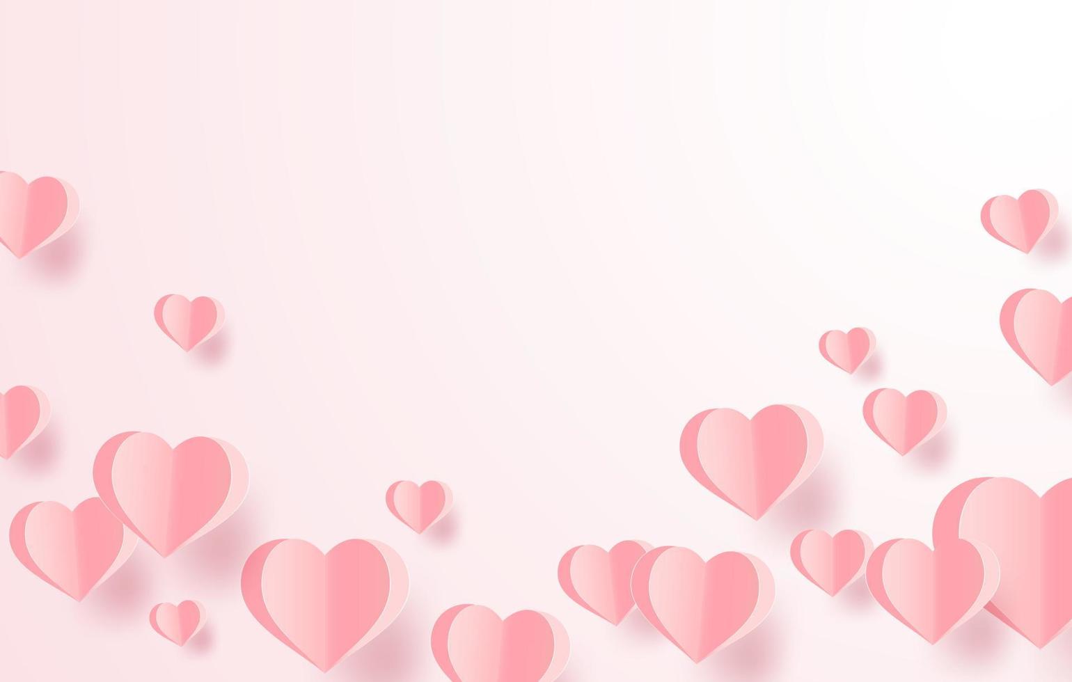 love paper art, heart shape. valentine day vector