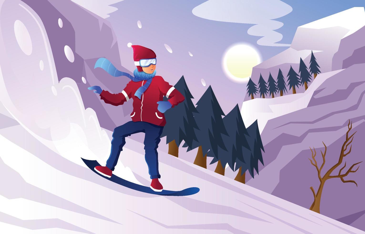 Winter Extreme Sport Scenery Background vector