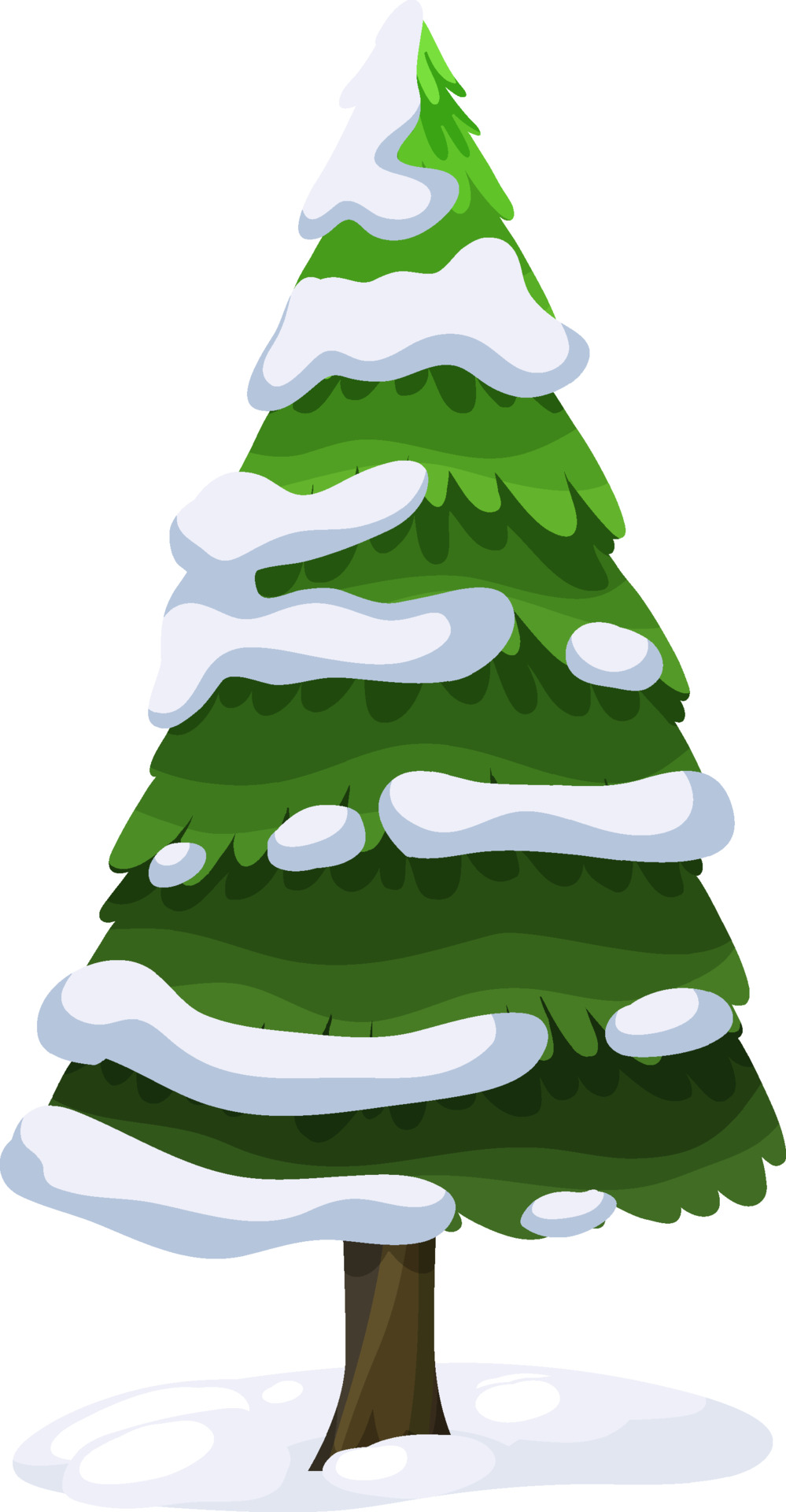 tree covered in snow clipart free