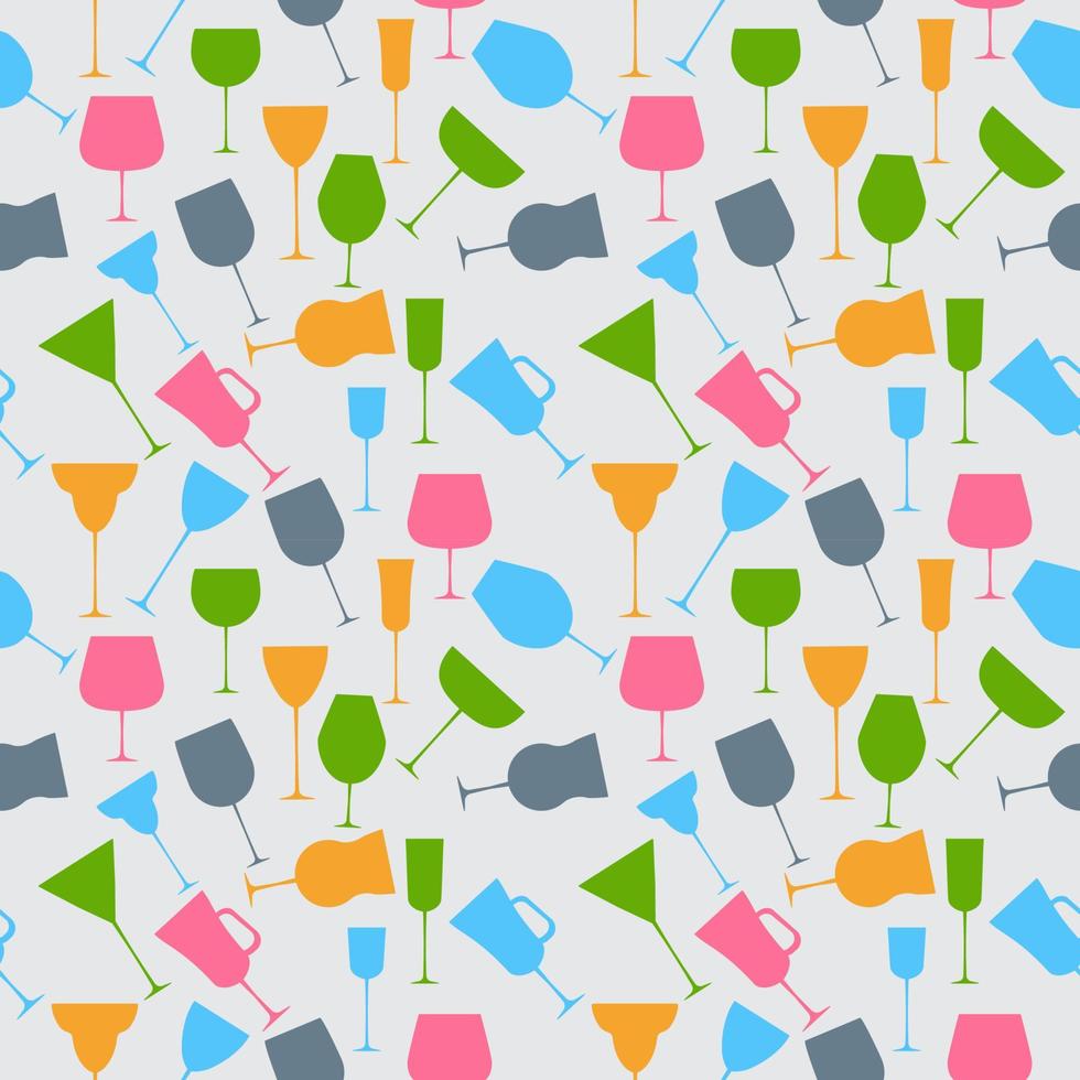 Seamless background pattern of retro alcoholic glass. vector