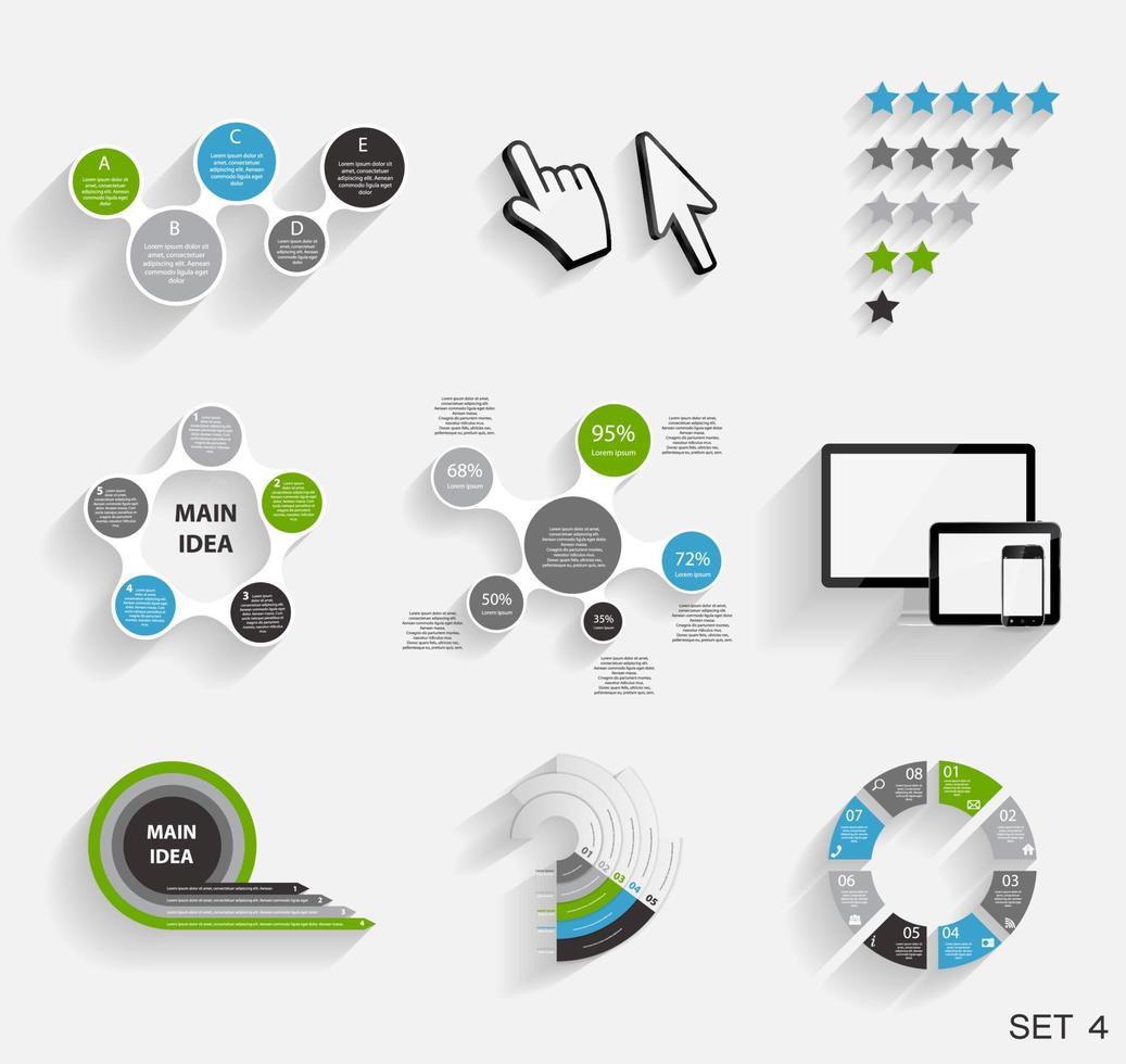 colección de plantillas de infografía para la ilustración de vector de negocio