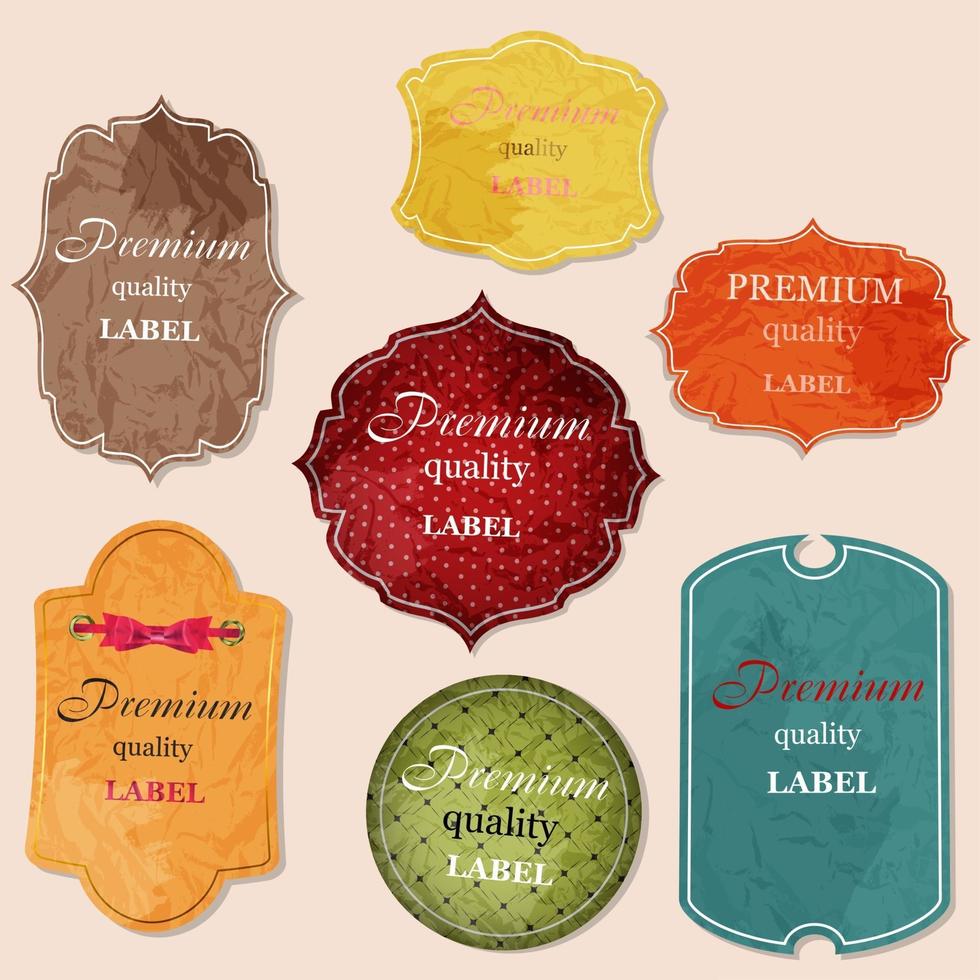 aged paper labels vector illustration