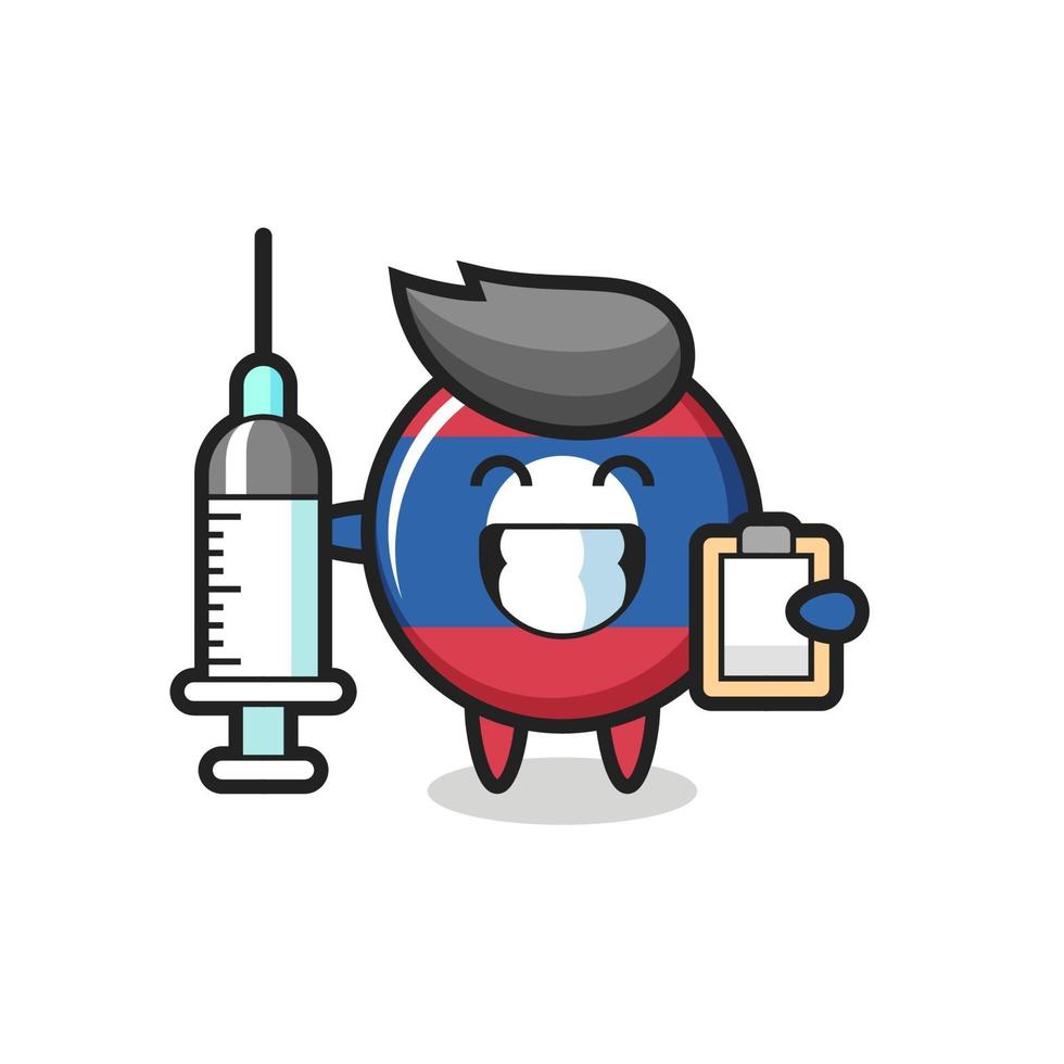Mascot Illustration of laos flag badge as a doctor vector