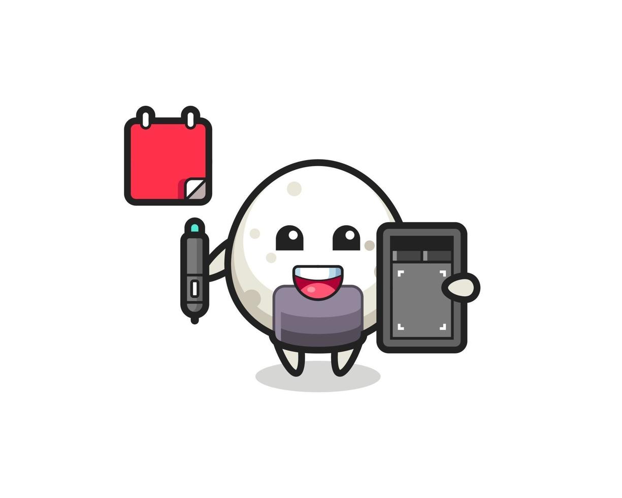 Illustration of onigiri mascot as a graphic designer vector