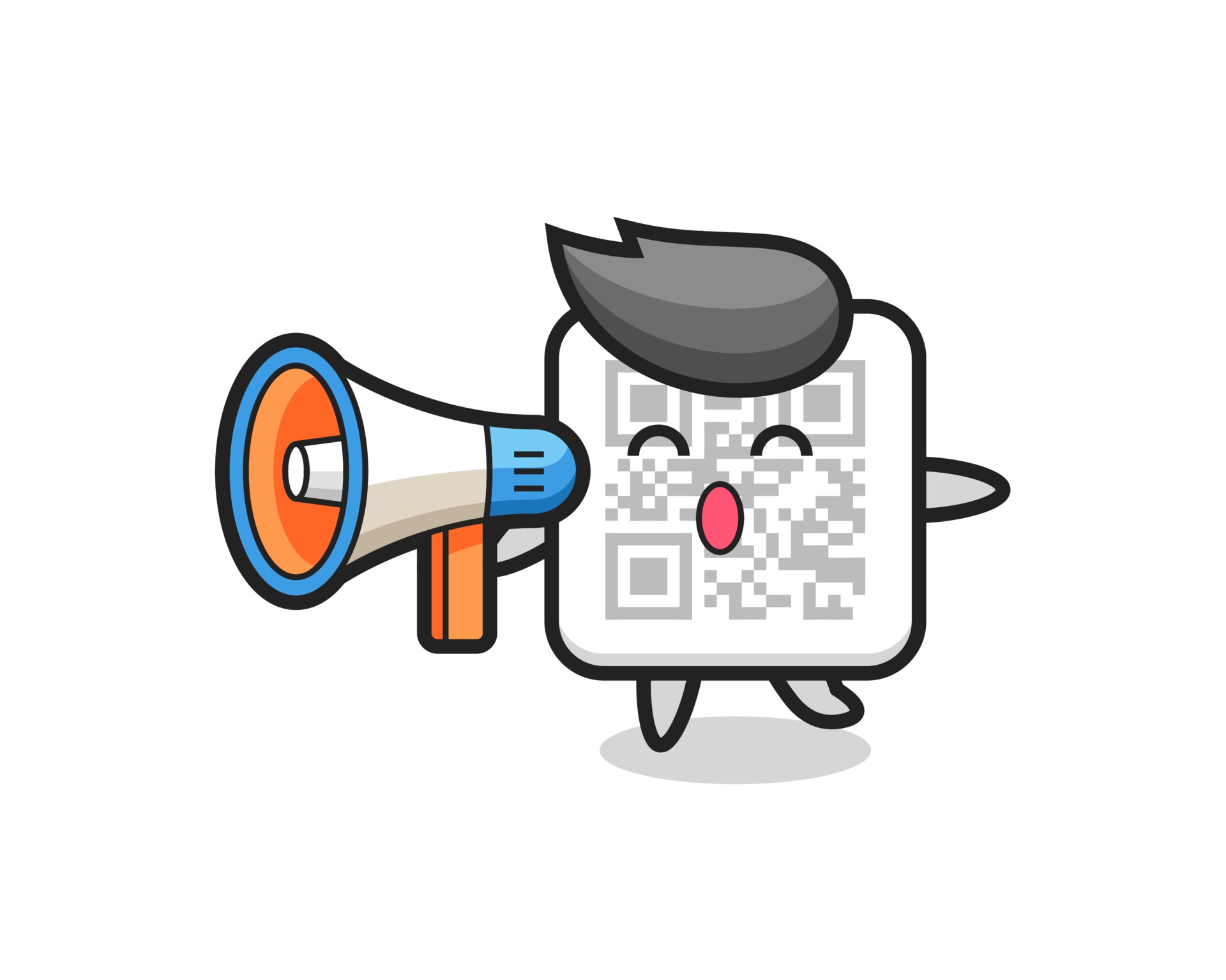 Qr Code Character Illustration Holding A Megaphone 3493094 Vector Art At Vecteezy