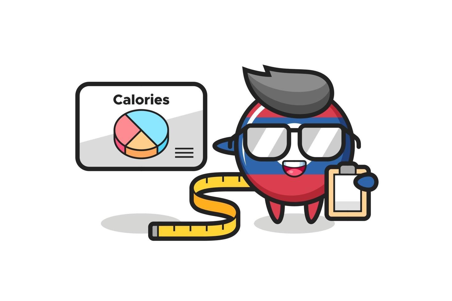Illustration of laos flag badge mascot as a dietitian vector