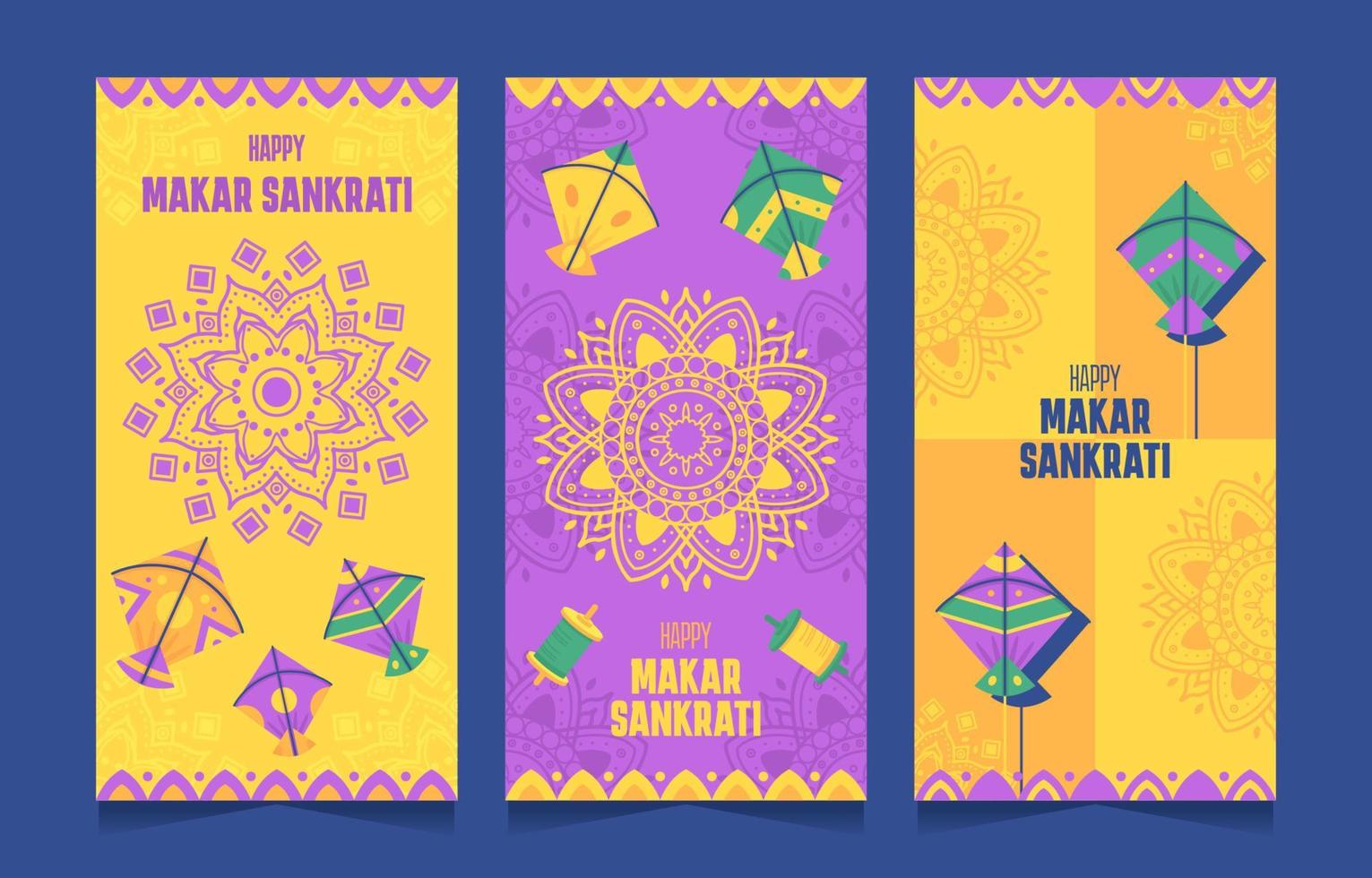 Makar Sankrati Banners vector