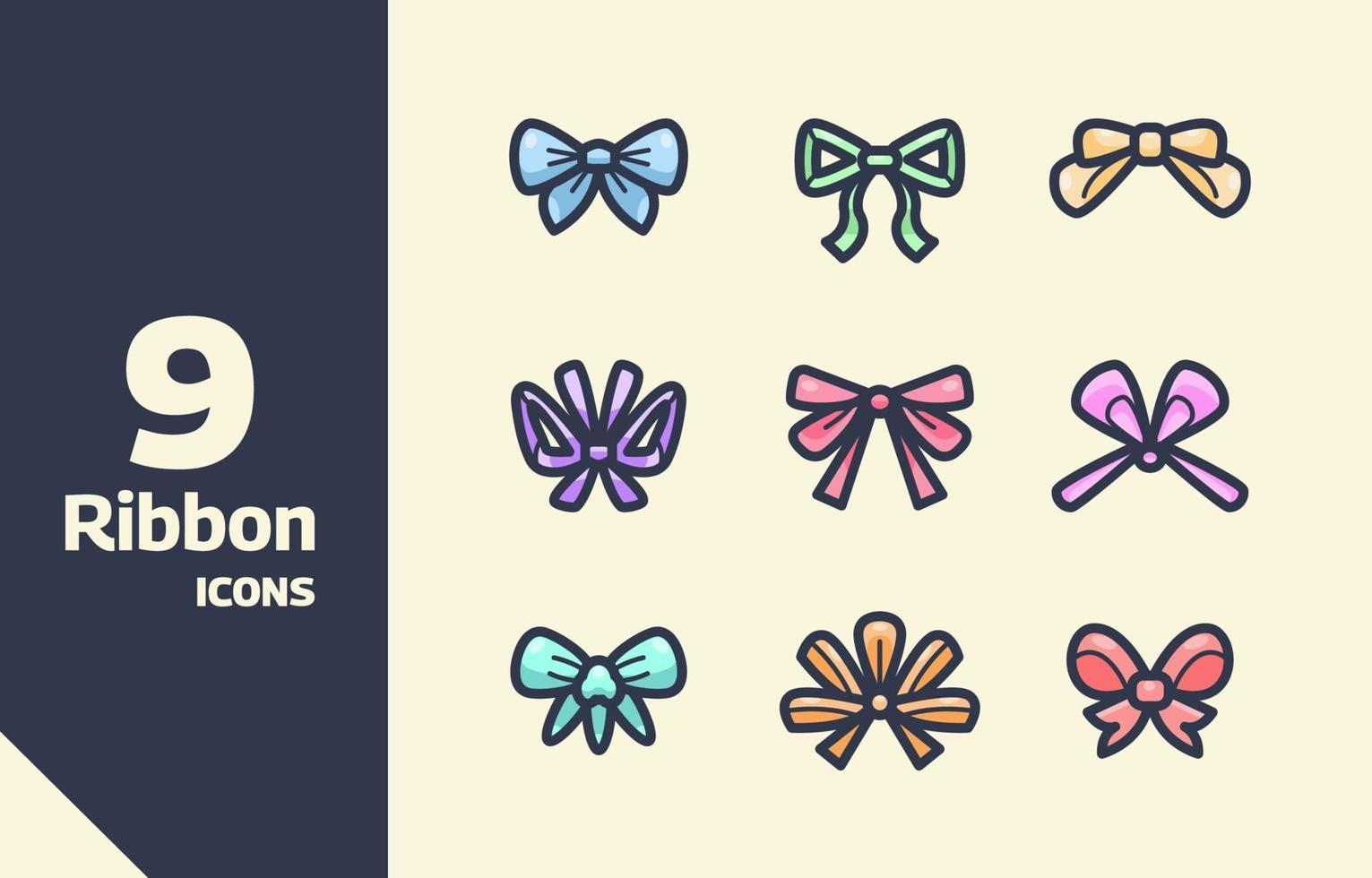 Set of Ribbon Icons vector