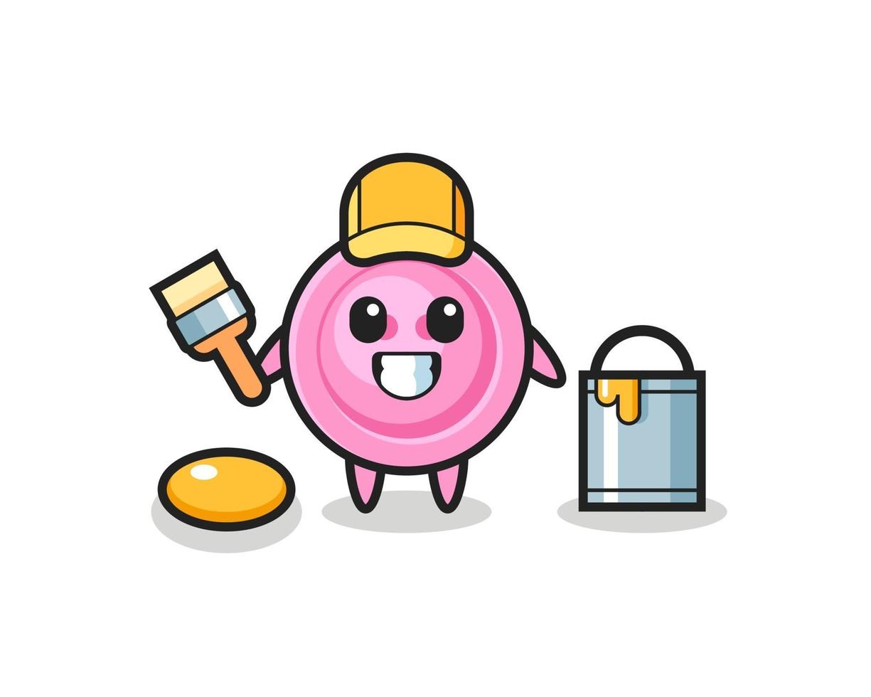 Character Illustration of clothing button as a painter vector