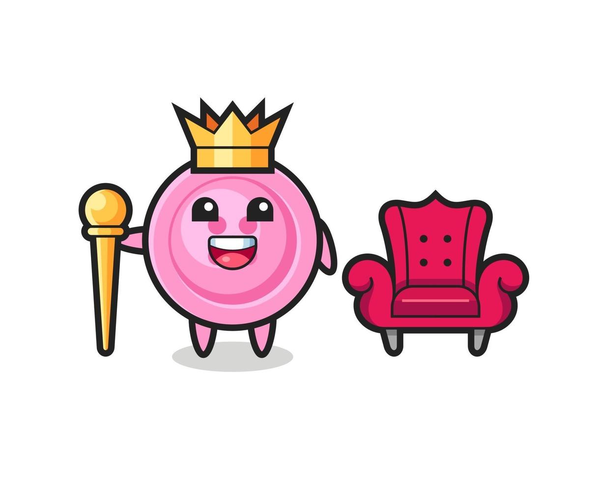 Mascot cartoon of clothing button as a king vector