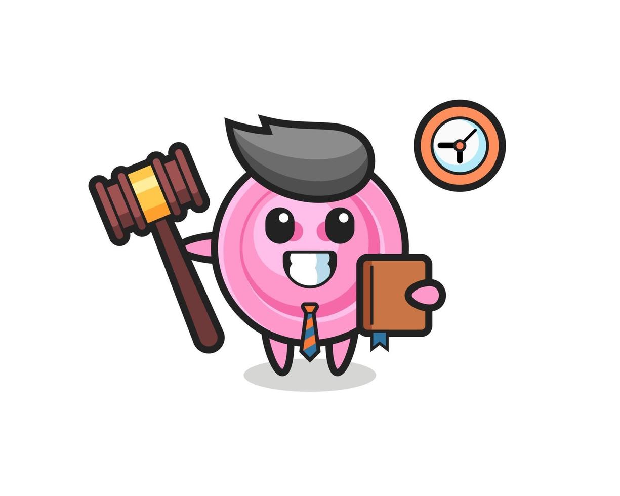 Mascot cartoon of clothing button as a judge vector