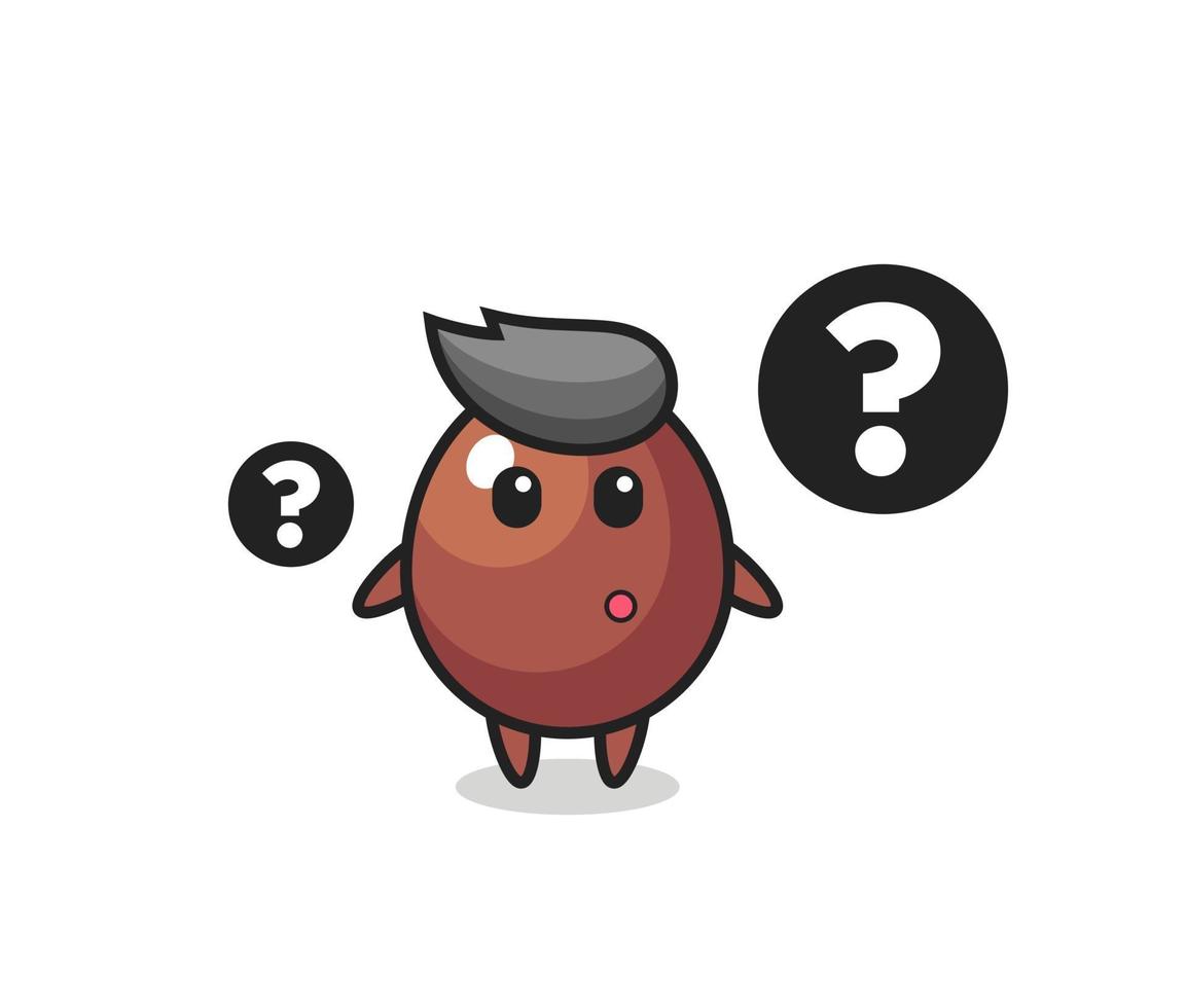 Cartoon Illustration of chocolate egg with the question mark vector