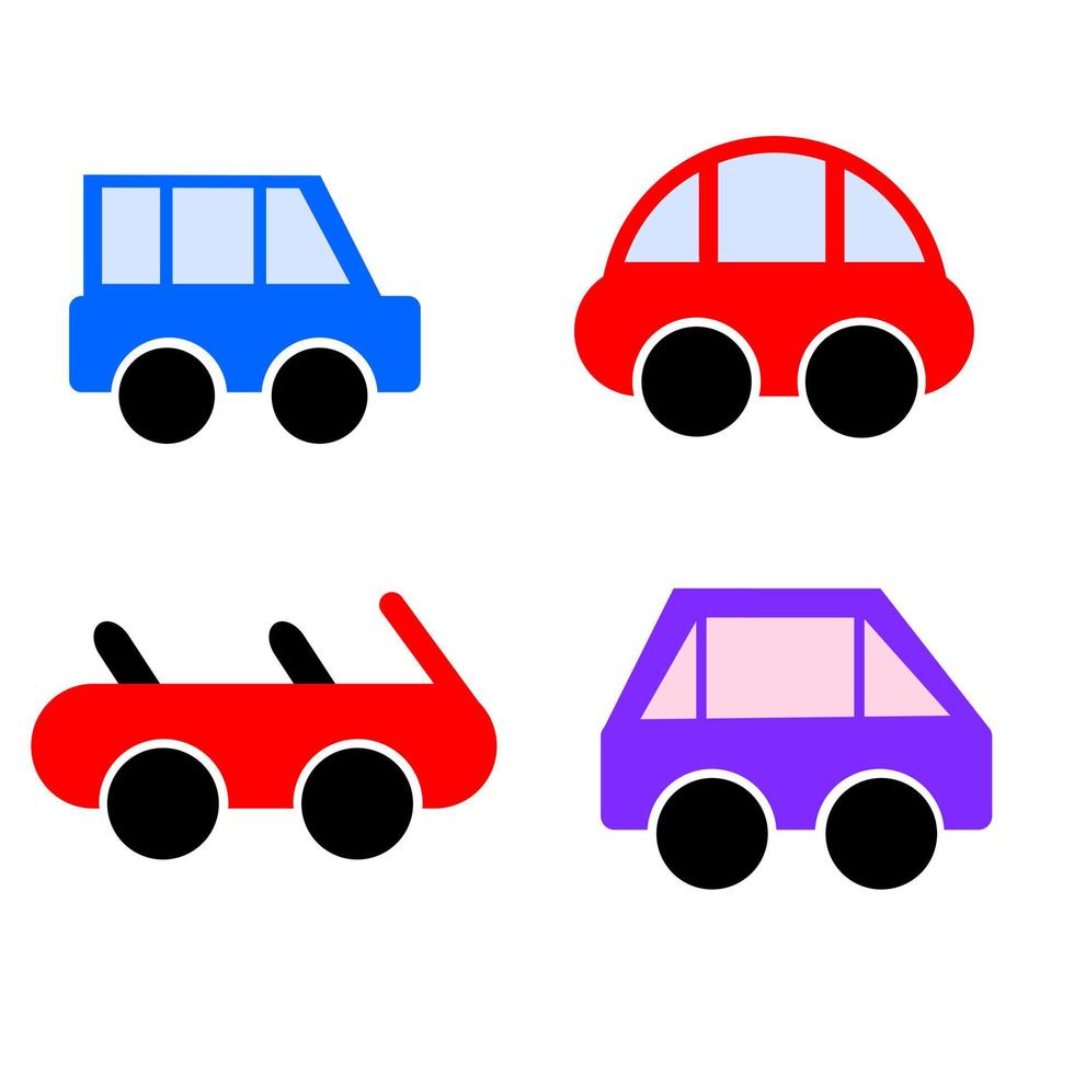 Car set vector. Simple car clipart. vector