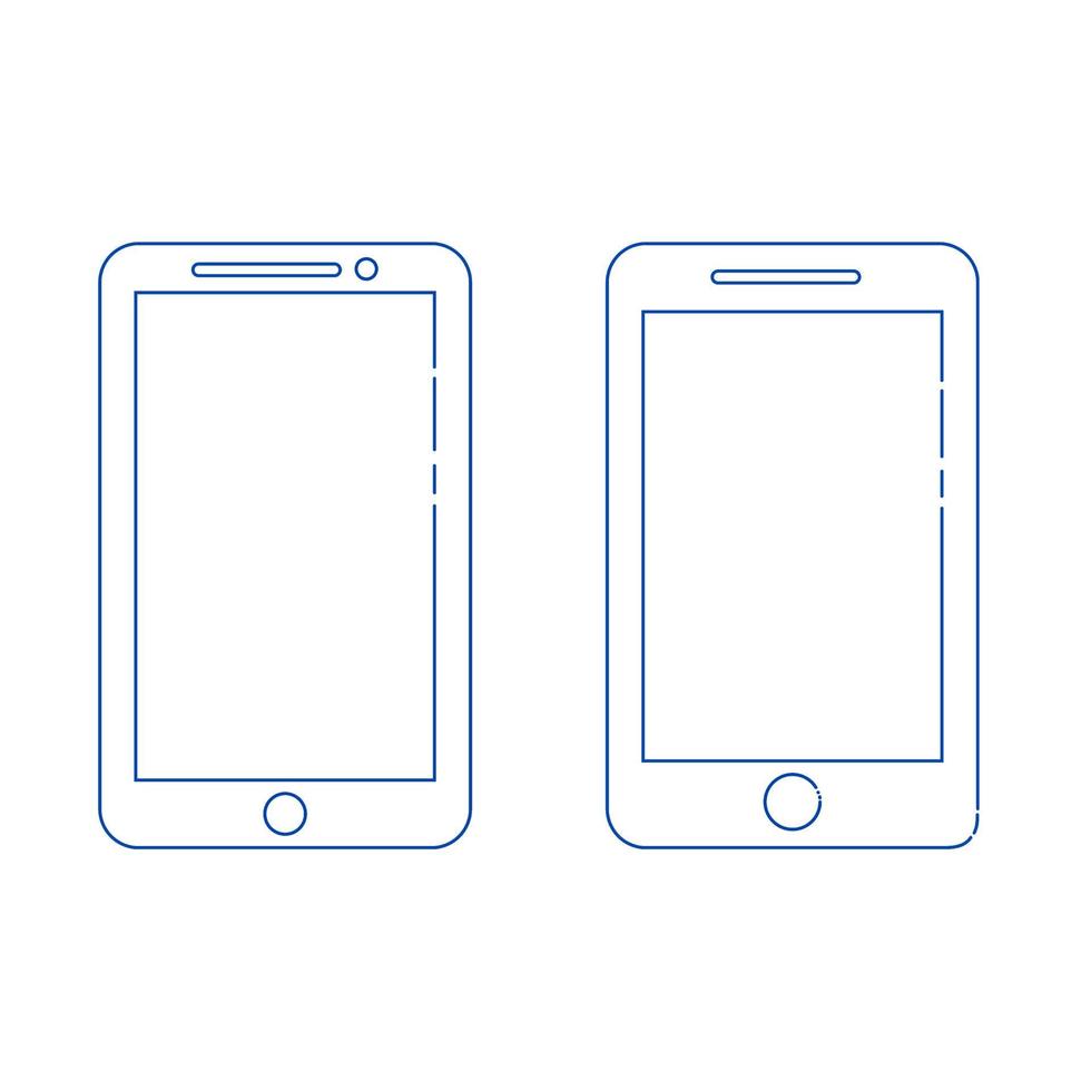 Smartphone icon vector set. Smartphone line art.