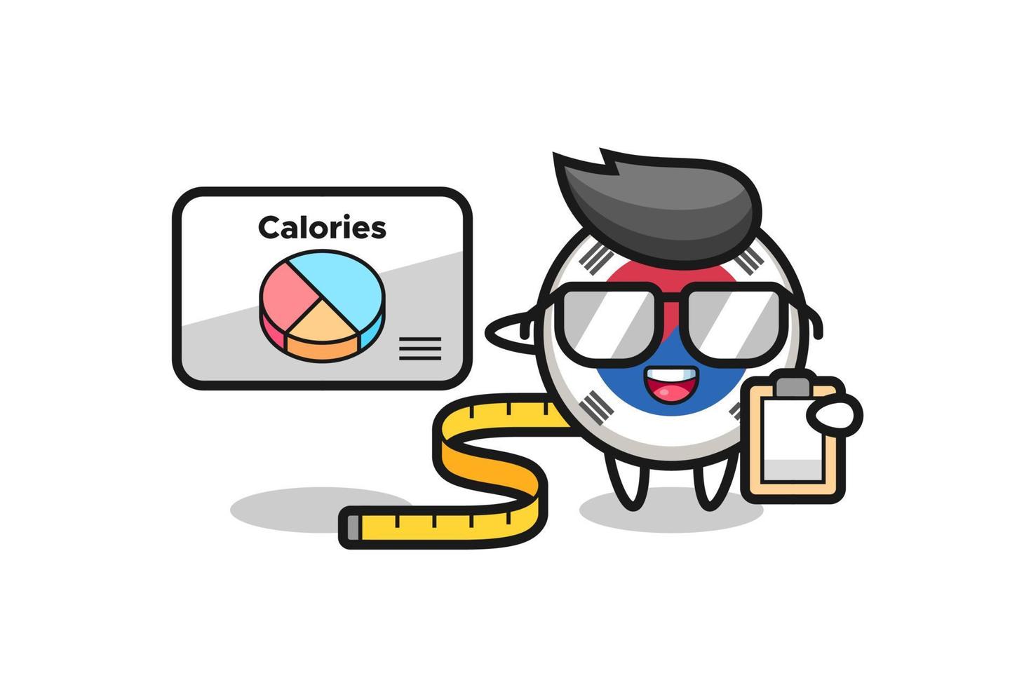 Illustration of south korea flag mascot as a dietitian vector