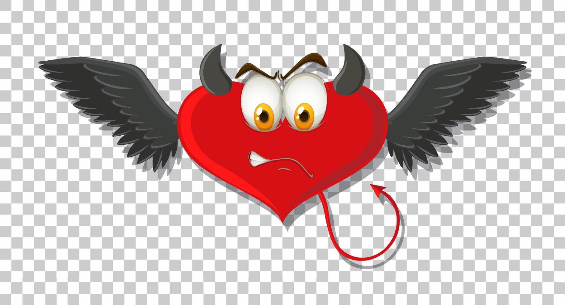 Heart shape devil with facial expression vector