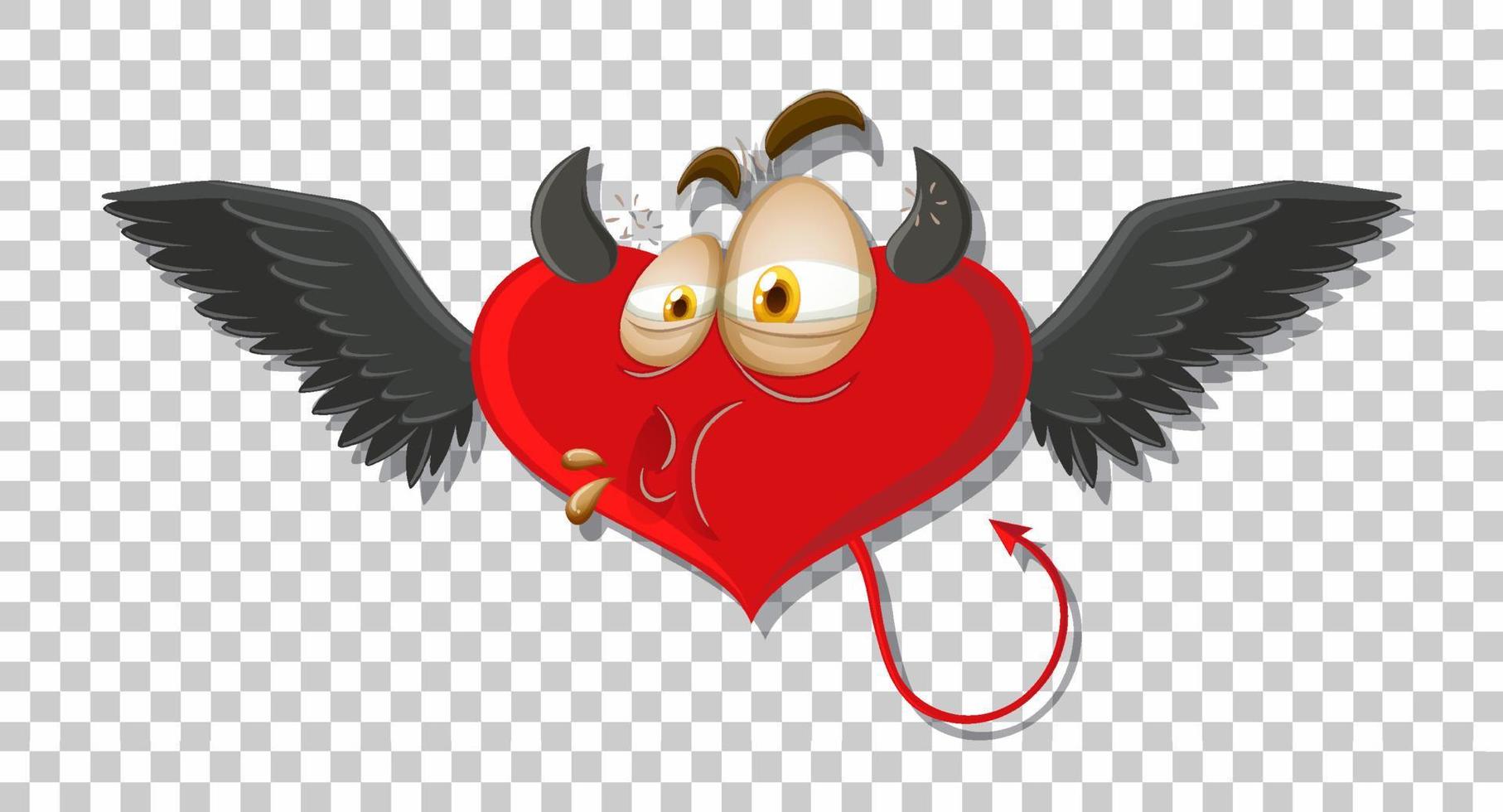 Heart shape devil with facial expression vector