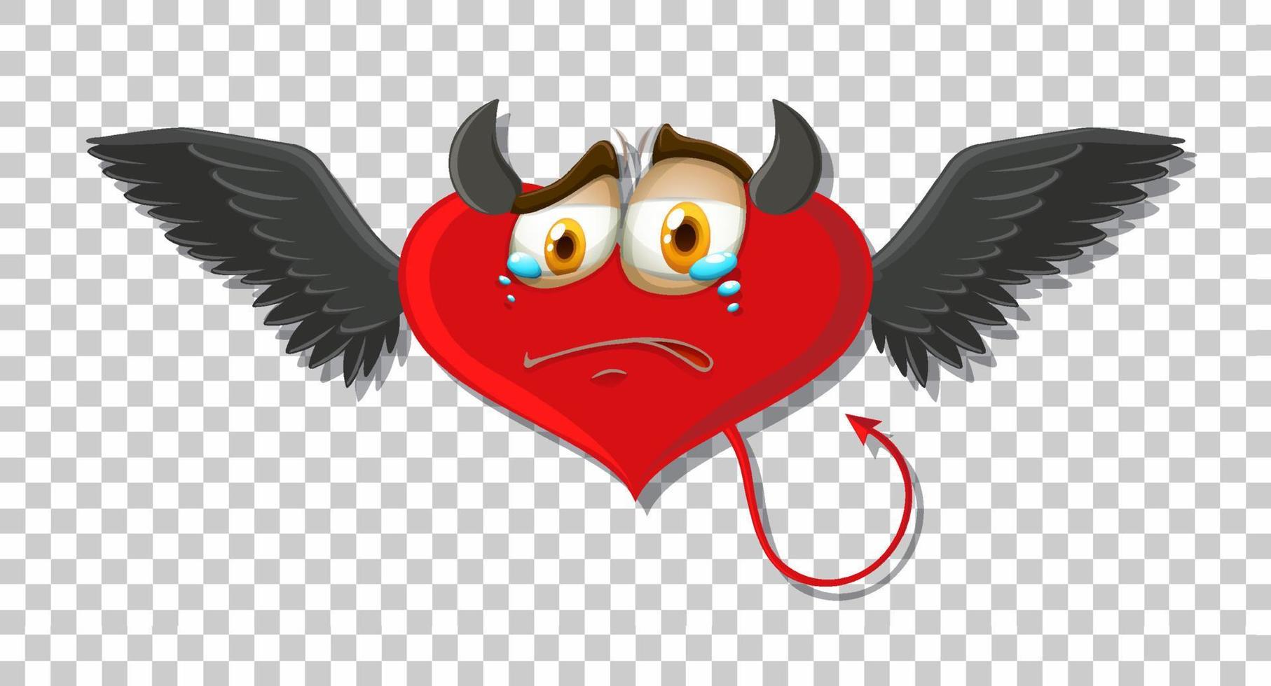 Heart shape devil with facial expression vector