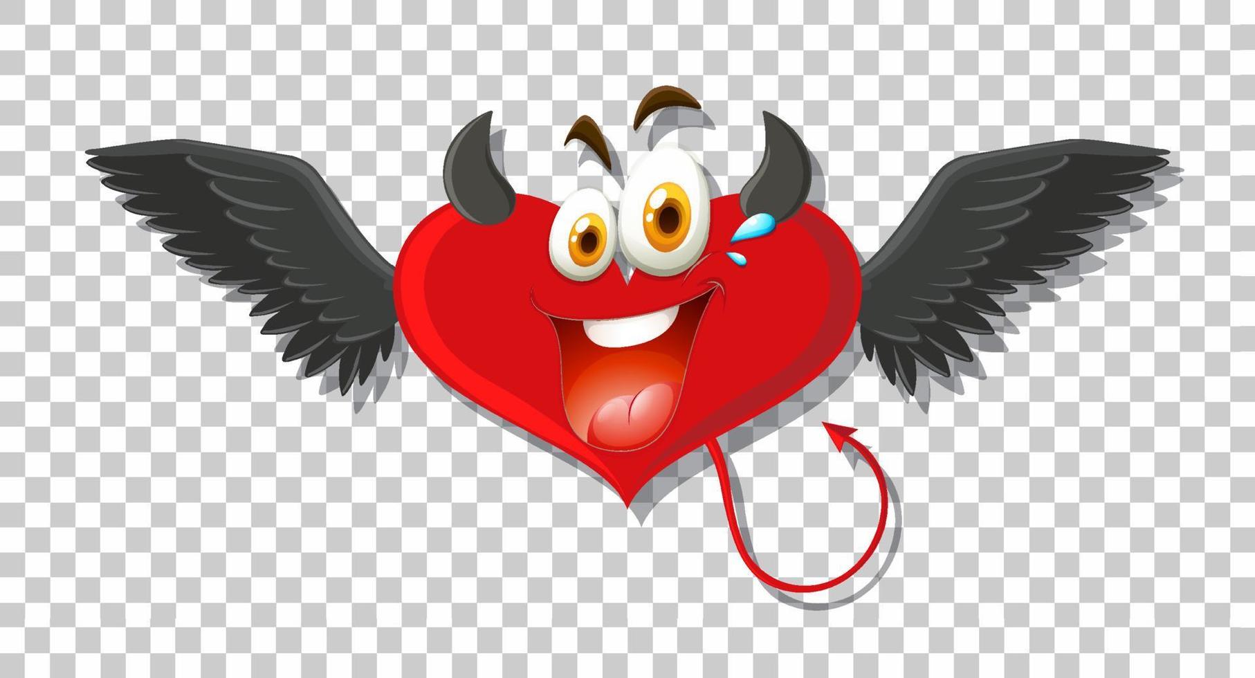 Heart shape devil with facial expression vector