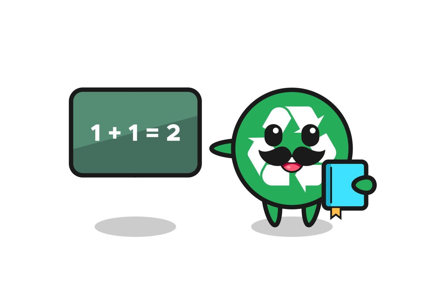 Illustration of recycling character as a teacher vector