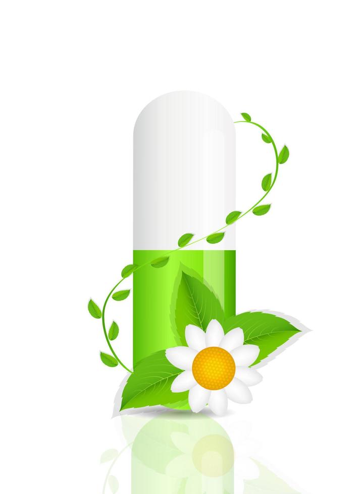 Herbal pill icon.Environment background vector illustration