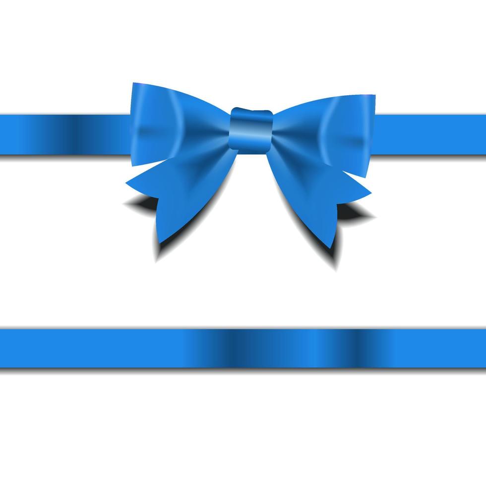 Blue Gift Ribbon . Vector illustration