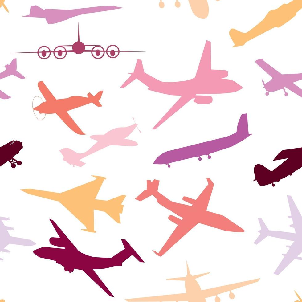 Aircraft, airplane, plane flying seamless travel transport vector