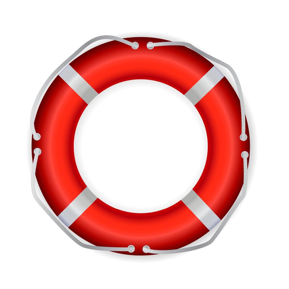 Life Buoy, Isolated On White Background, Vector Illustration