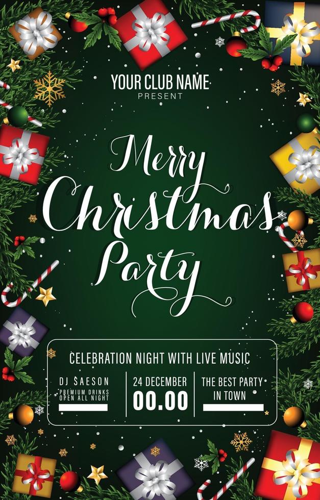 Christmas Party Poster Concept vector