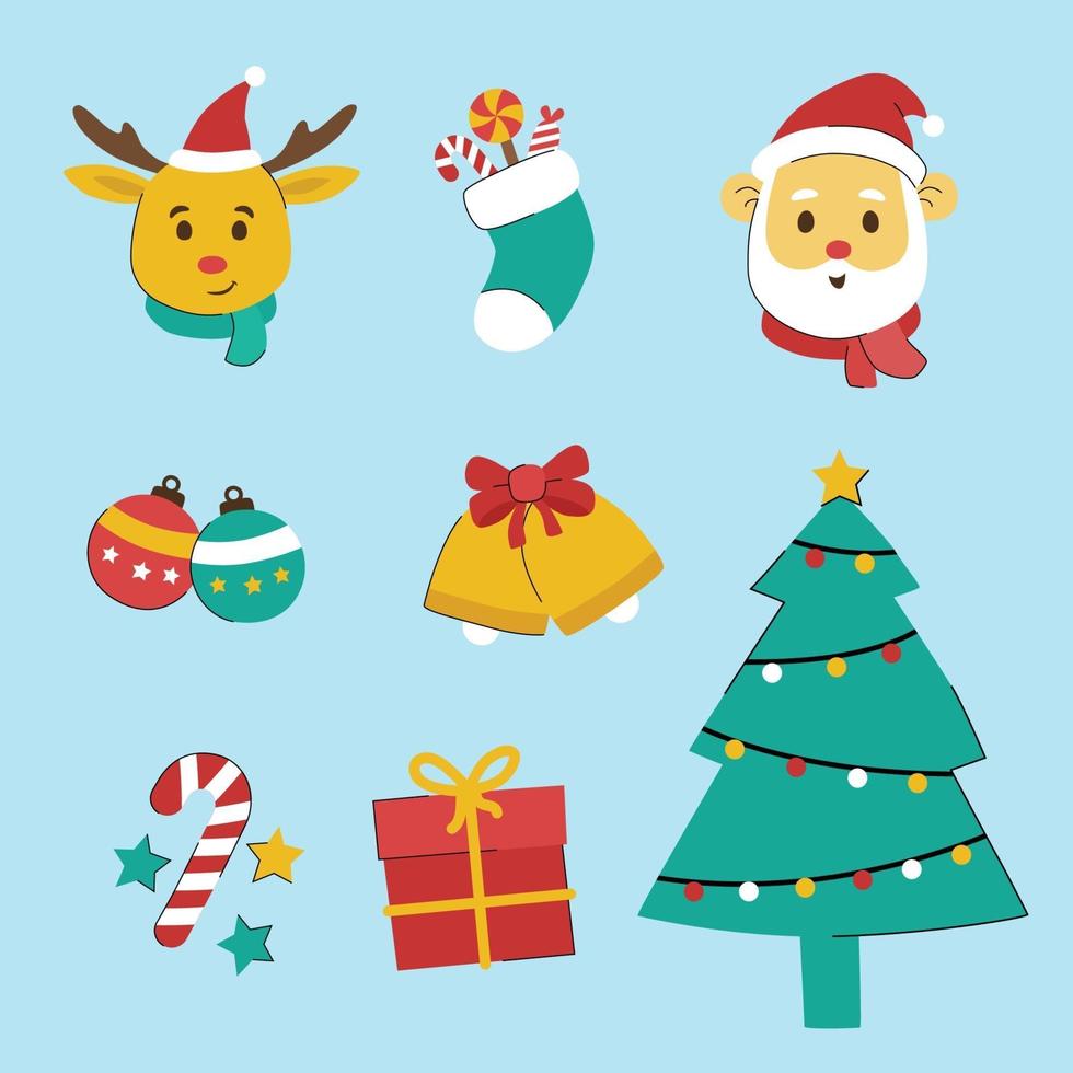 Hand Drawn Christmas Festivity Icon Set vector