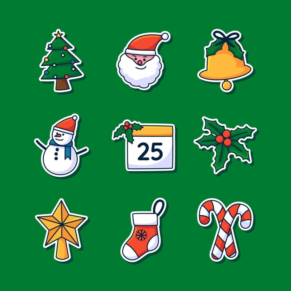 Christmas Sticker Set vector