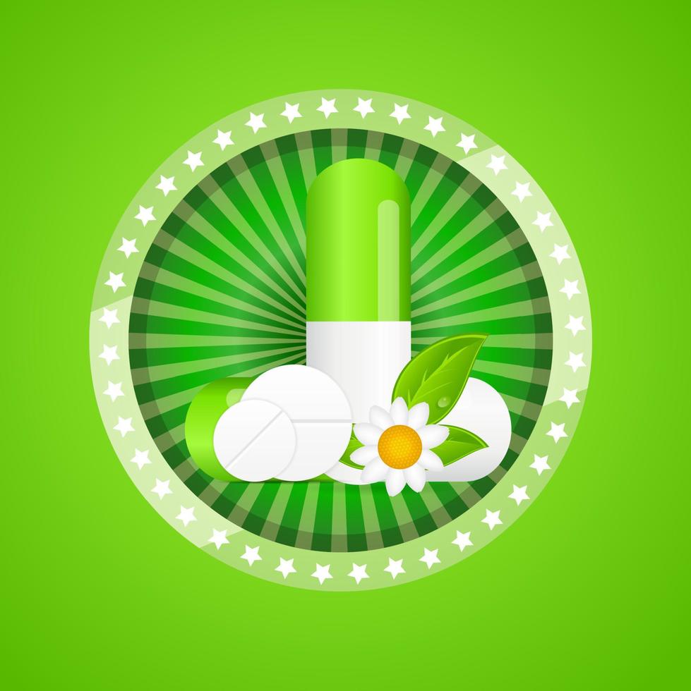 Herbal pill  Environment background vector illustration