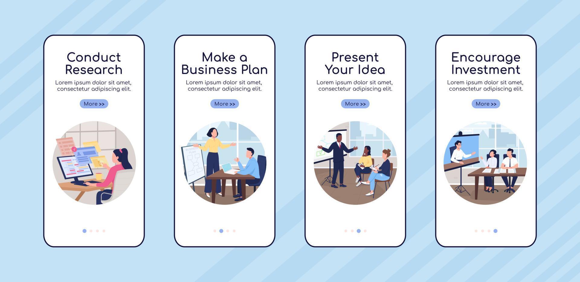 onboarding mobile app screen flat vector template