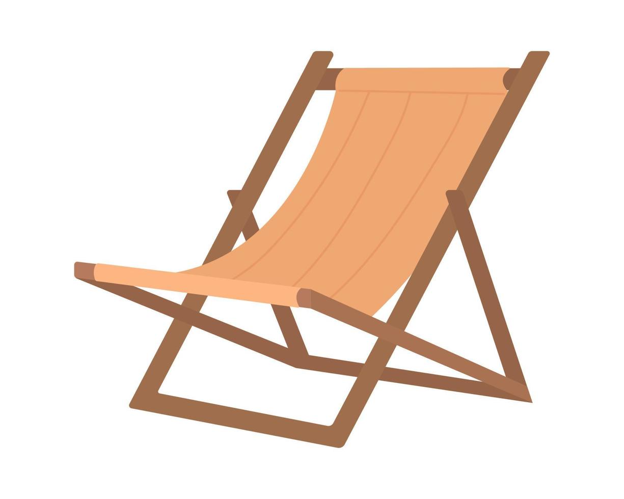 Collapsible chair for backyard semi flat color vector object