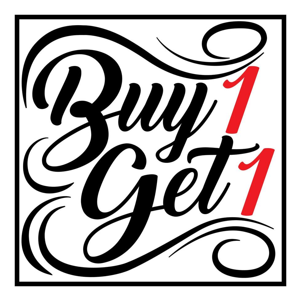 Buy 1 Get 1 Icon Vector