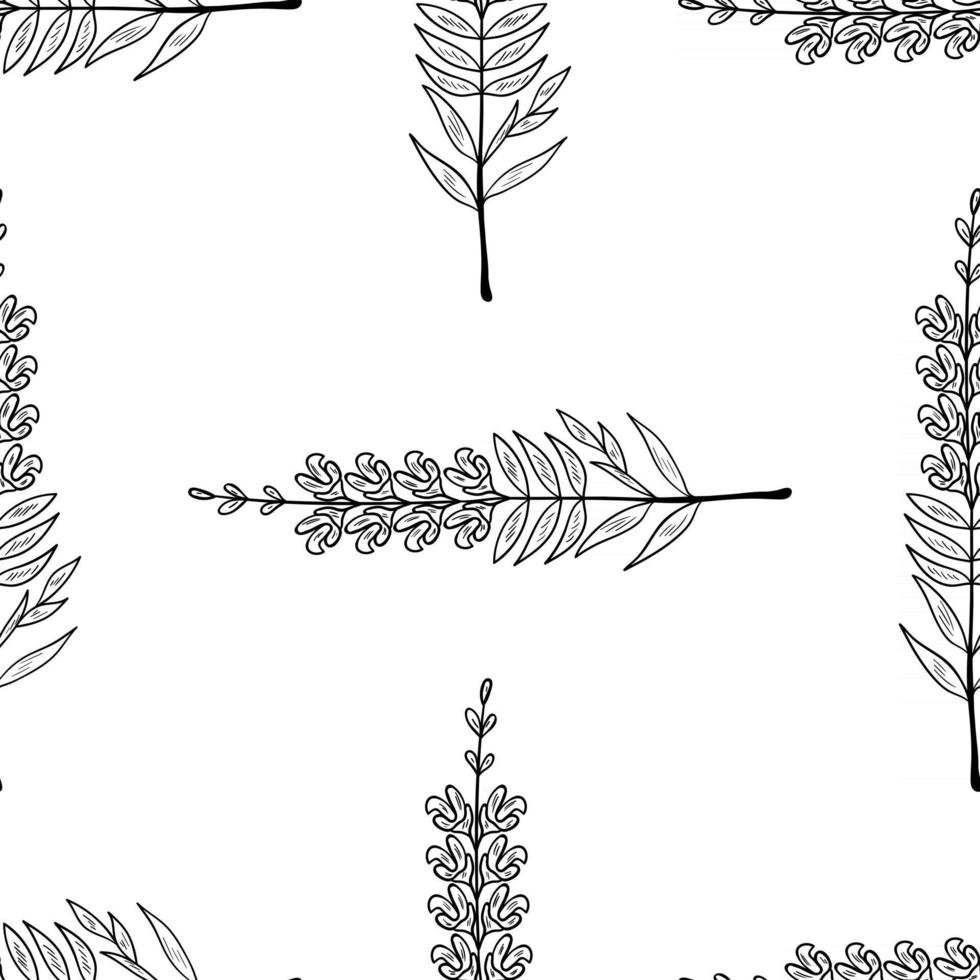 snapdragon, seamless b-w vector