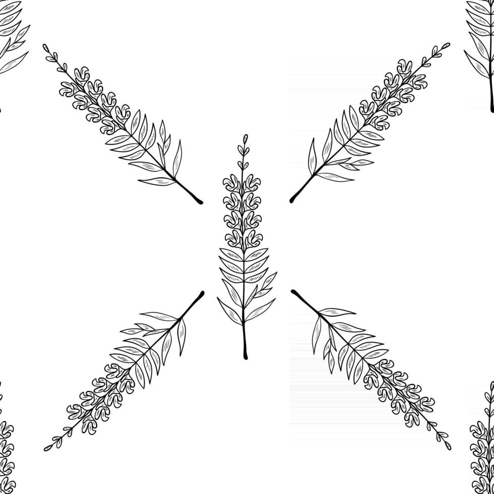 snapdragon, seamless b-w vector