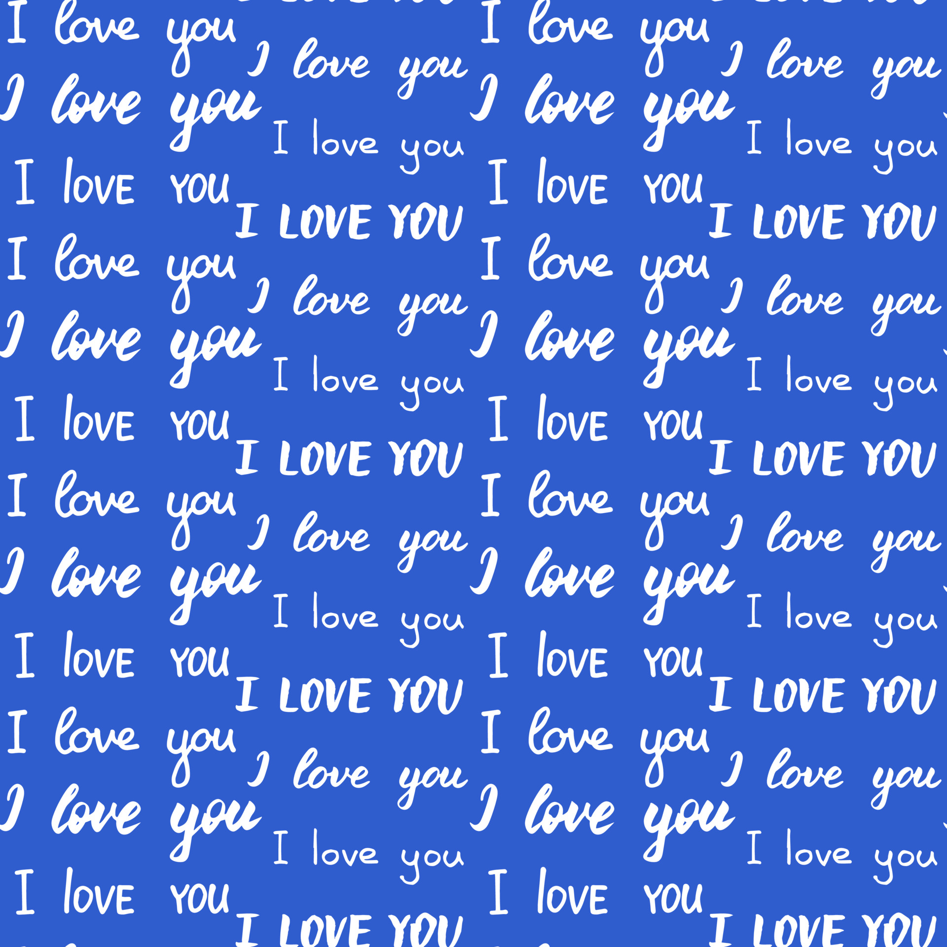Seamless Pattern With Different Types Of I Love You Inscription White 