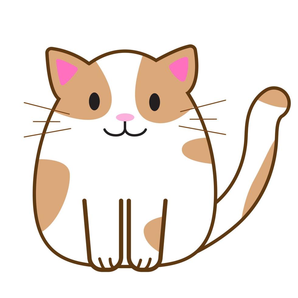 gato de divertidos dibujos animados, linda ilustración vectorial en estilo plano vector