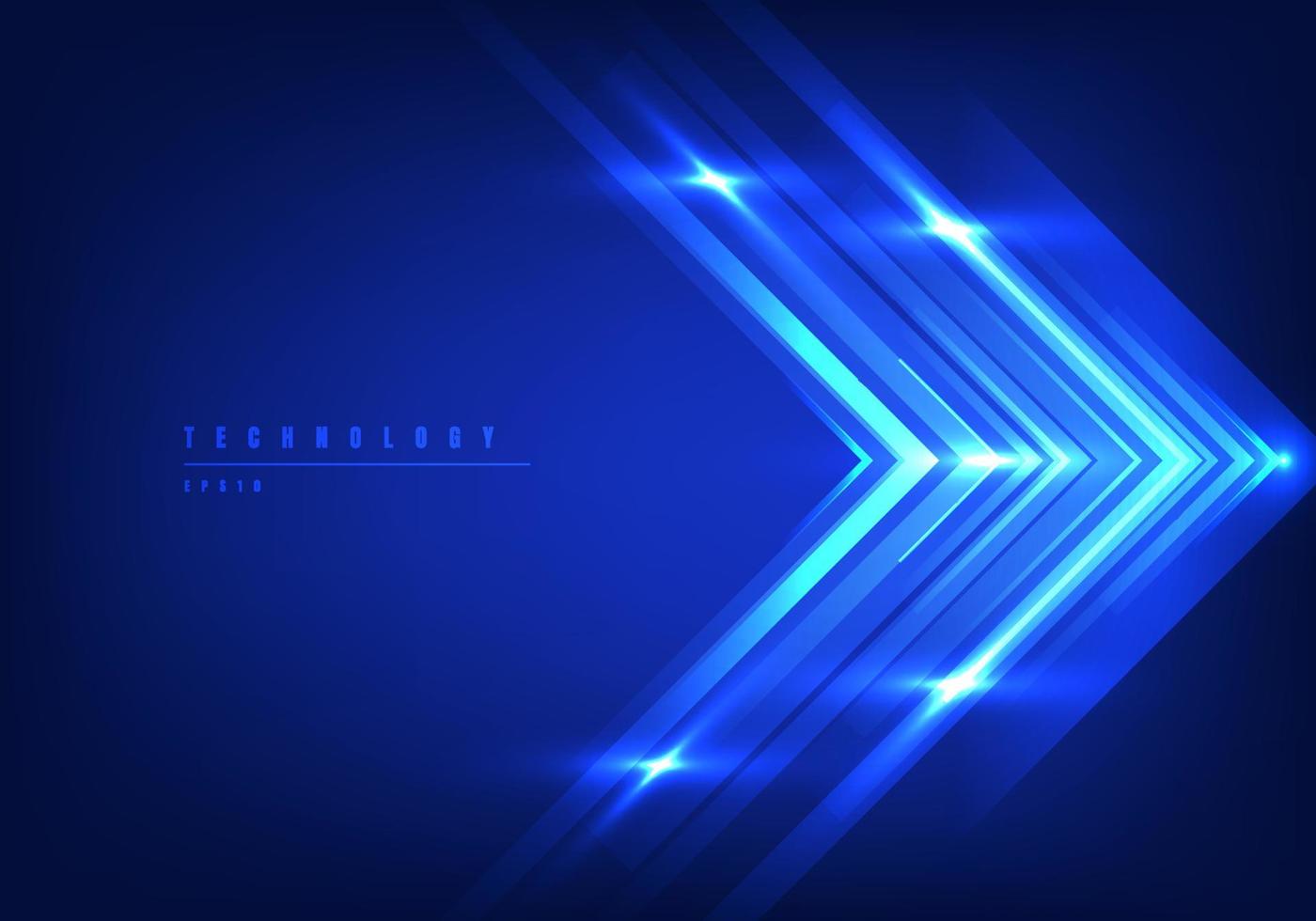 Abstract digital technology blue arrow motion light blue background vector